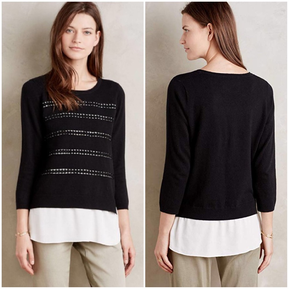 Anthropologie Layered Dovie Pullover